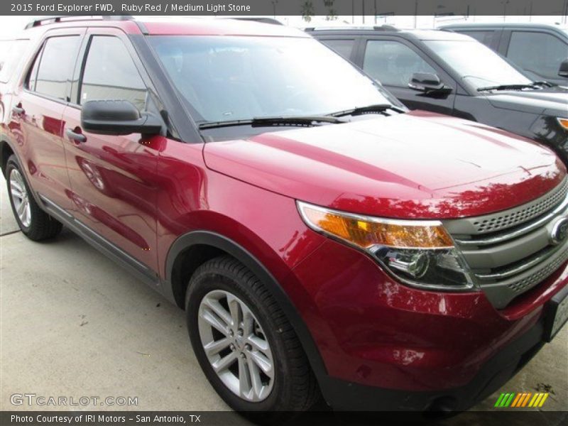 Ruby Red / Medium Light Stone 2015 Ford Explorer FWD