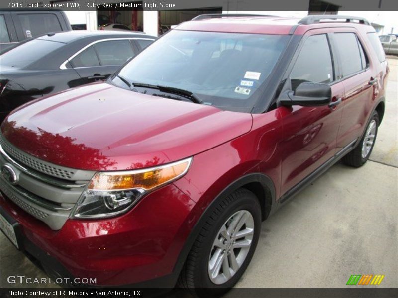 Ruby Red / Medium Light Stone 2015 Ford Explorer FWD