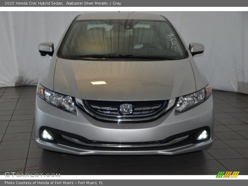 Alabaster Silver Metallic / Gray 2015 Honda Civic Hybrid Sedan