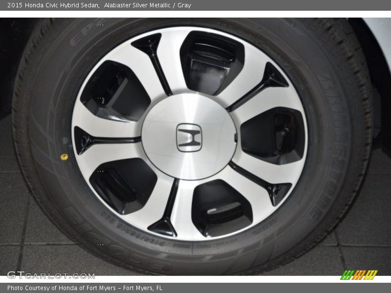 Alabaster Silver Metallic / Gray 2015 Honda Civic Hybrid Sedan
