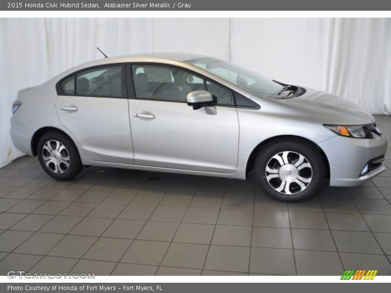 Alabaster Silver Metallic / Gray 2015 Honda Civic Hybrid Sedan