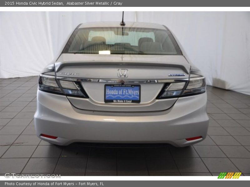 Alabaster Silver Metallic / Gray 2015 Honda Civic Hybrid Sedan