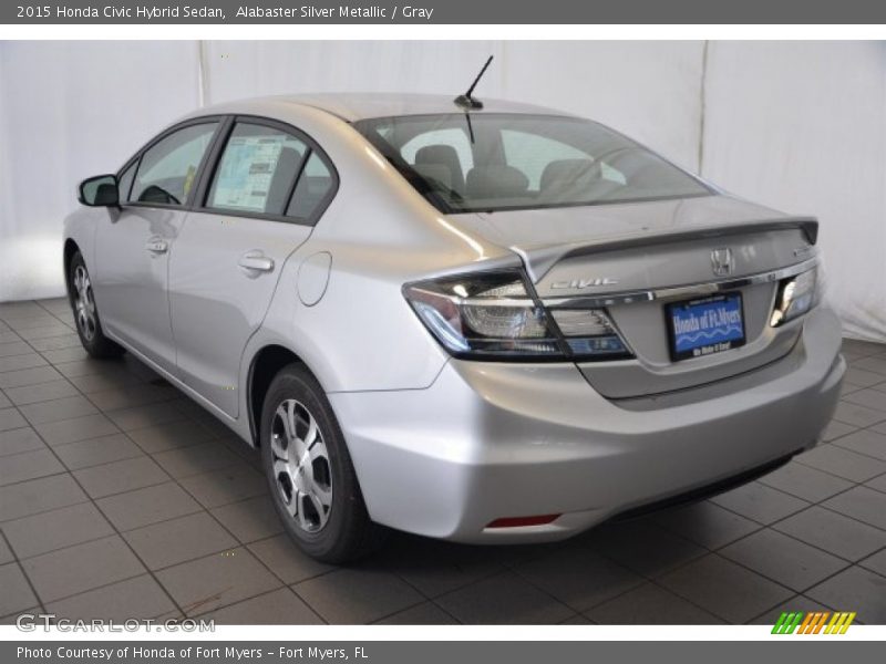 Alabaster Silver Metallic / Gray 2015 Honda Civic Hybrid Sedan