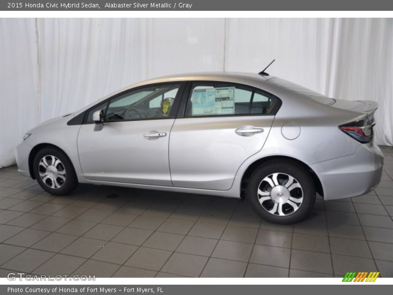 Alabaster Silver Metallic / Gray 2015 Honda Civic Hybrid Sedan