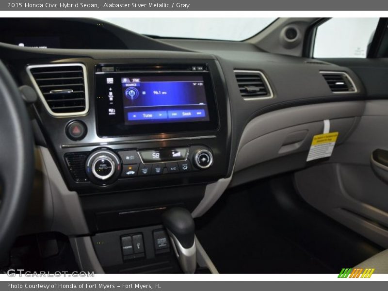 Alabaster Silver Metallic / Gray 2015 Honda Civic Hybrid Sedan