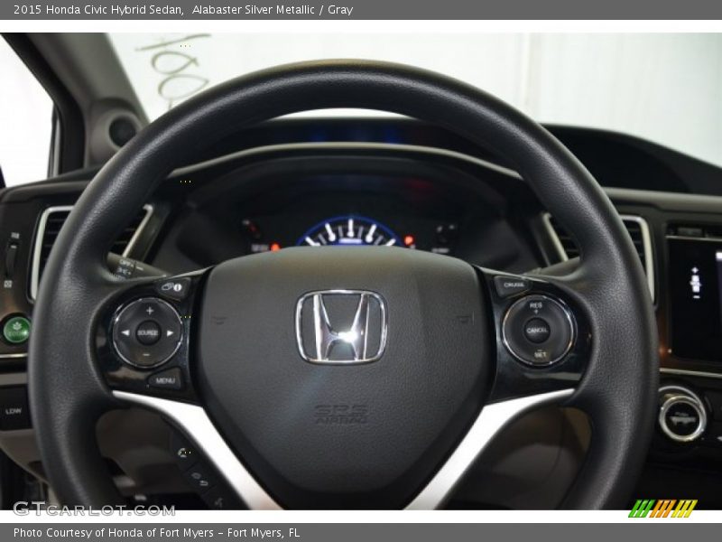 Alabaster Silver Metallic / Gray 2015 Honda Civic Hybrid Sedan