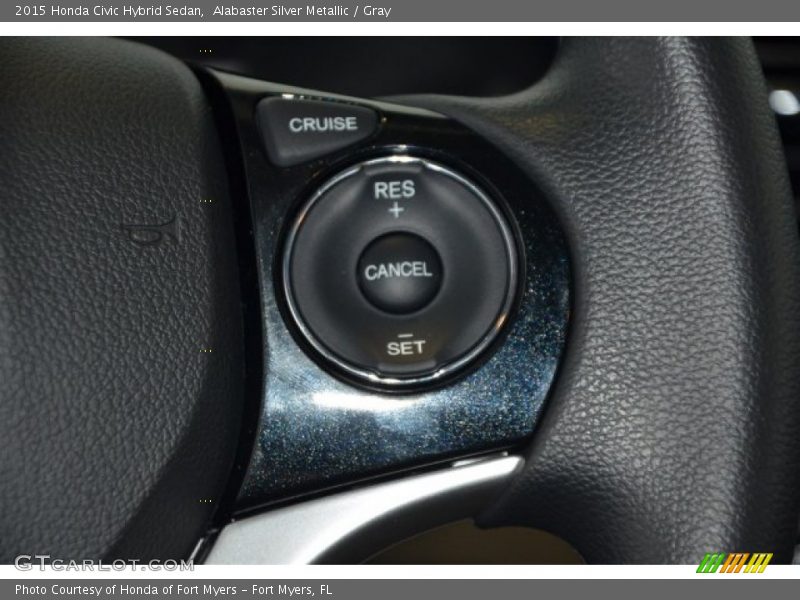 Alabaster Silver Metallic / Gray 2015 Honda Civic Hybrid Sedan