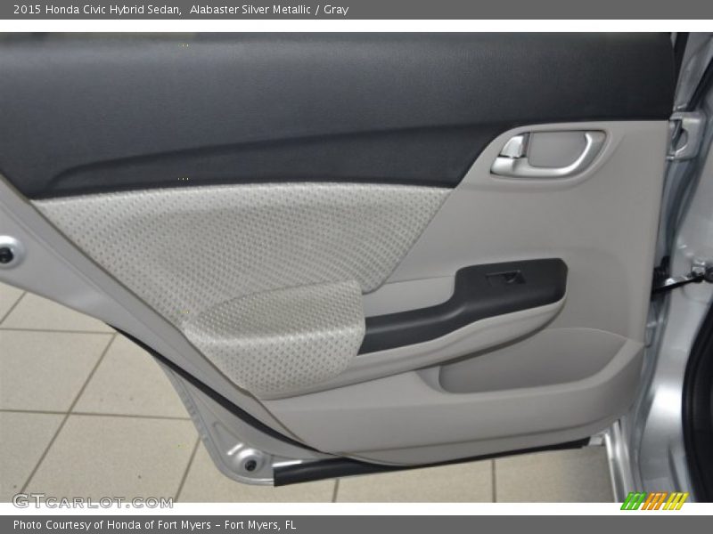 Alabaster Silver Metallic / Gray 2015 Honda Civic Hybrid Sedan
