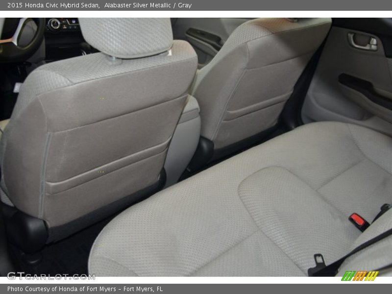 Alabaster Silver Metallic / Gray 2015 Honda Civic Hybrid Sedan