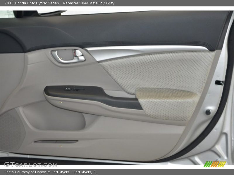 Alabaster Silver Metallic / Gray 2015 Honda Civic Hybrid Sedan