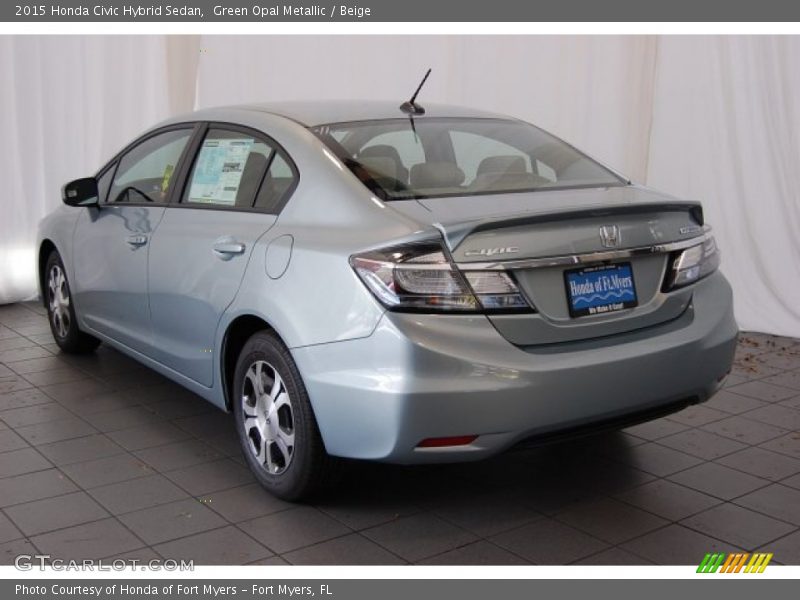 Green Opal Metallic / Beige 2015 Honda Civic Hybrid Sedan