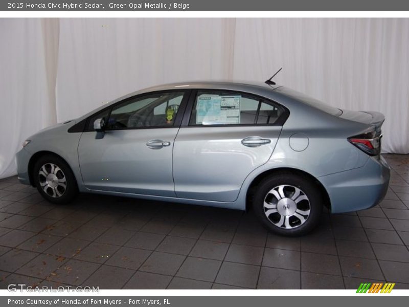Green Opal Metallic / Beige 2015 Honda Civic Hybrid Sedan