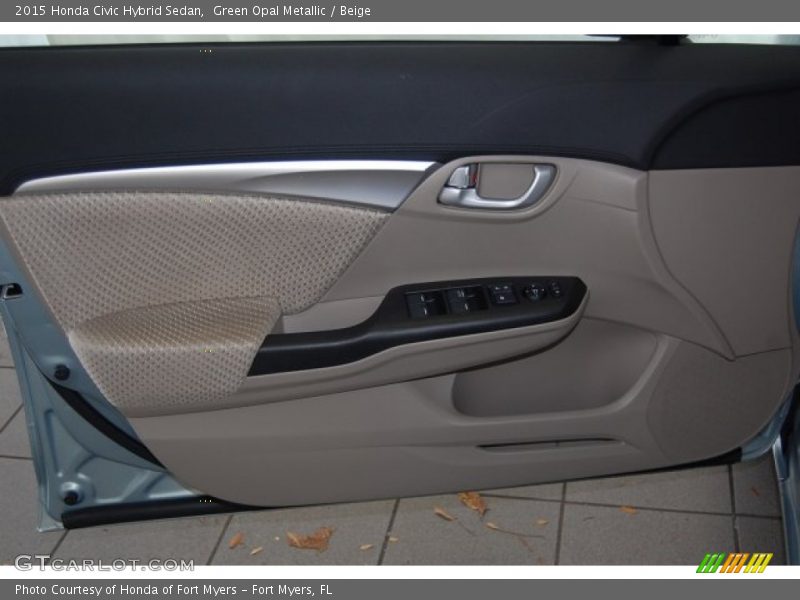 Green Opal Metallic / Beige 2015 Honda Civic Hybrid Sedan
