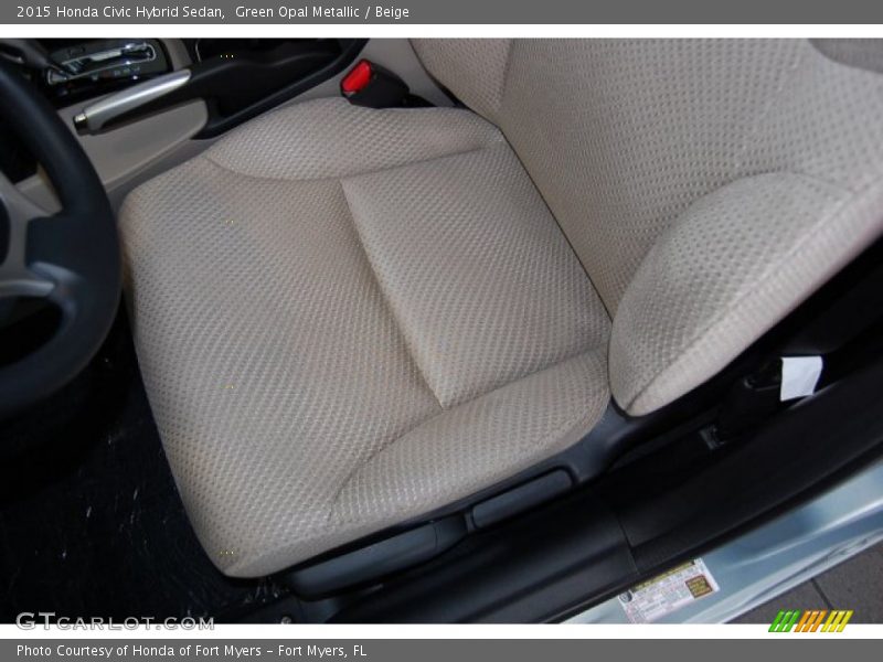 Green Opal Metallic / Beige 2015 Honda Civic Hybrid Sedan