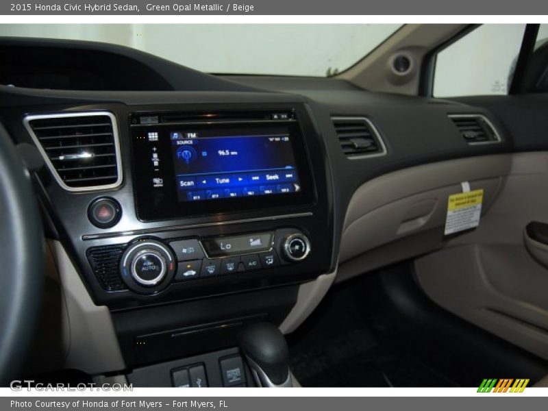 Green Opal Metallic / Beige 2015 Honda Civic Hybrid Sedan