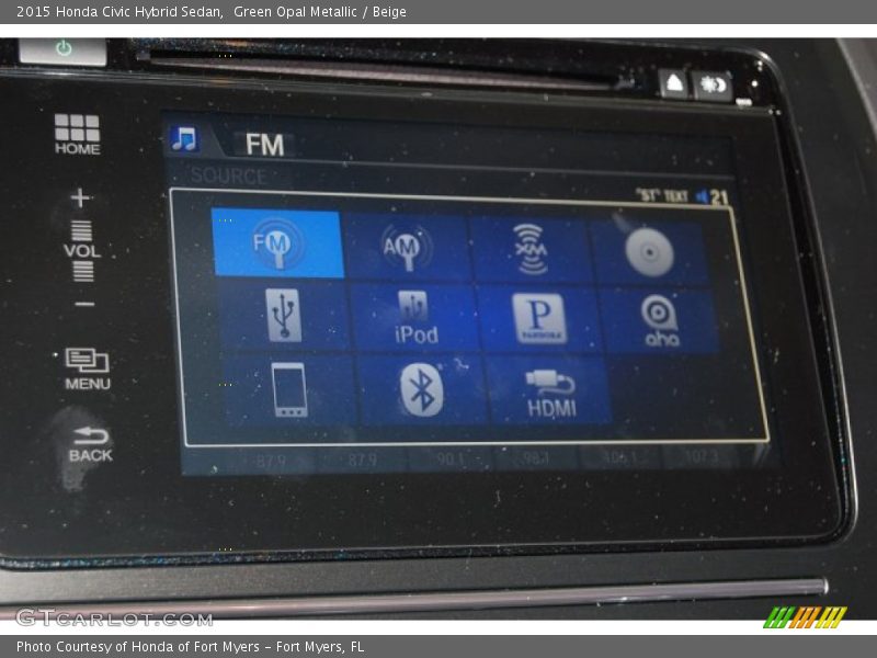 Green Opal Metallic / Beige 2015 Honda Civic Hybrid Sedan