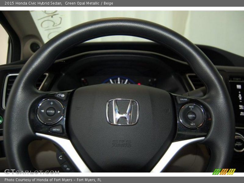 Green Opal Metallic / Beige 2015 Honda Civic Hybrid Sedan