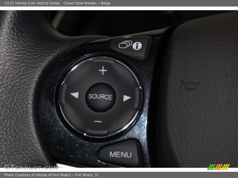 Green Opal Metallic / Beige 2015 Honda Civic Hybrid Sedan