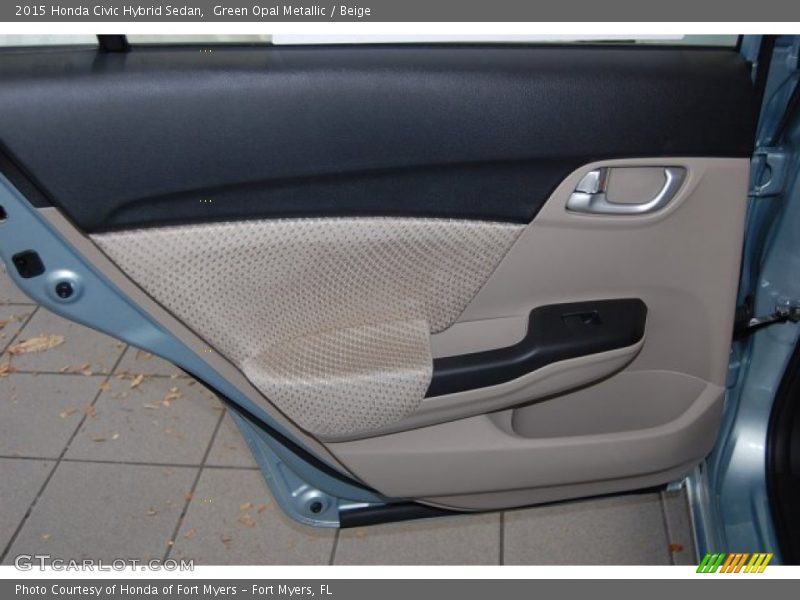 Green Opal Metallic / Beige 2015 Honda Civic Hybrid Sedan