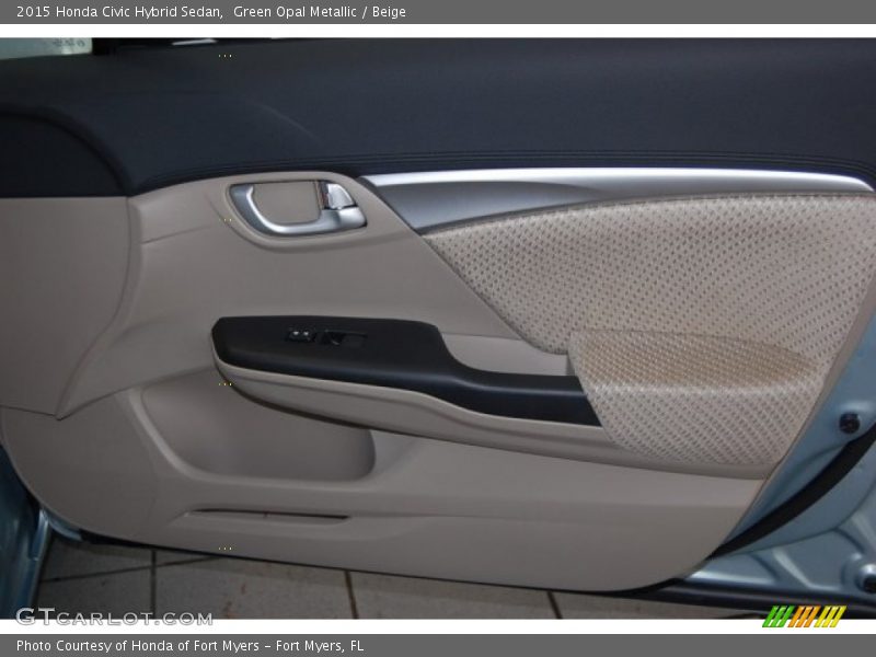 Green Opal Metallic / Beige 2015 Honda Civic Hybrid Sedan