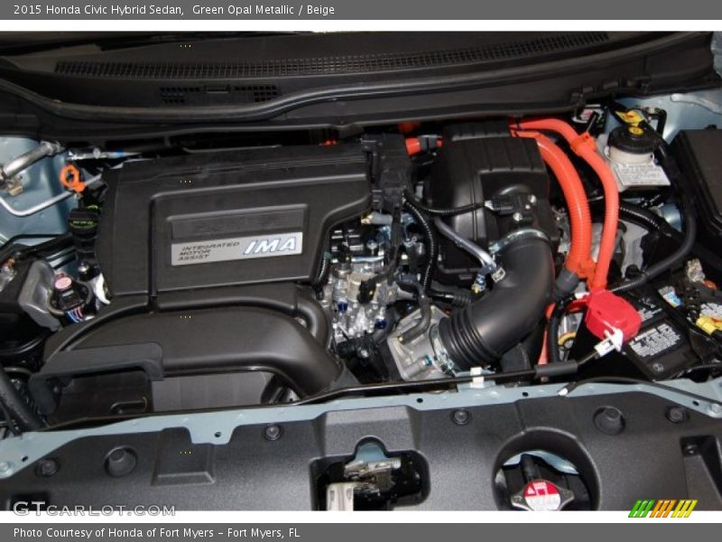 Green Opal Metallic / Beige 2015 Honda Civic Hybrid Sedan