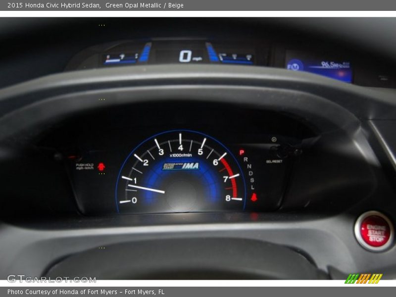 Green Opal Metallic / Beige 2015 Honda Civic Hybrid Sedan