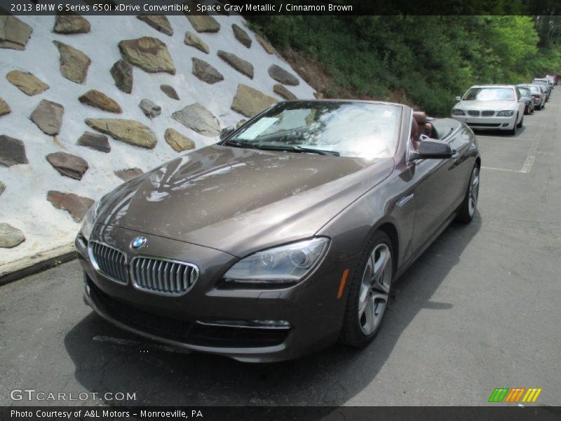 Space Gray Metallic / Cinnamon Brown 2013 BMW 6 Series 650i xDrive Convertible