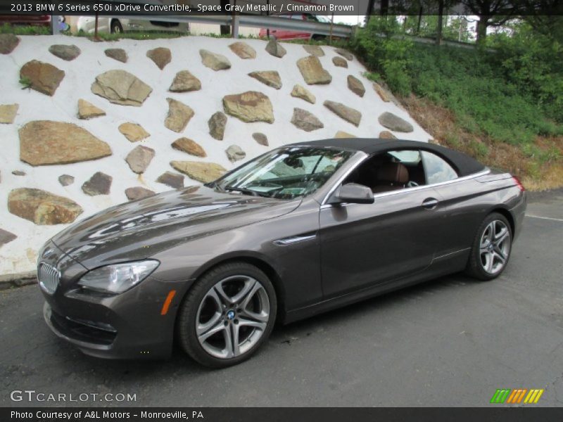 Space Gray Metallic / Cinnamon Brown 2013 BMW 6 Series 650i xDrive Convertible