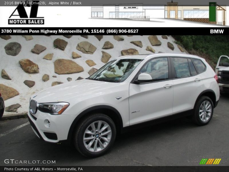 Alpine White / Black 2016 BMW X3 xDrive28i