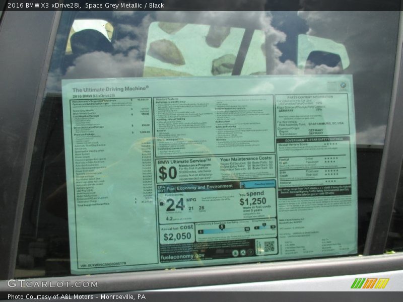  2016 X3 xDrive28i Window Sticker