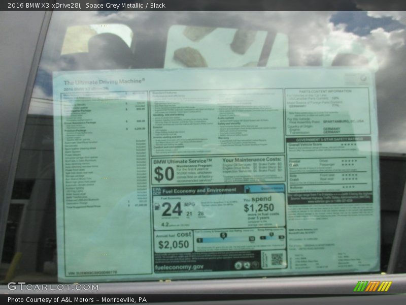 Space Grey Metallic / Black 2016 BMW X3 xDrive28i