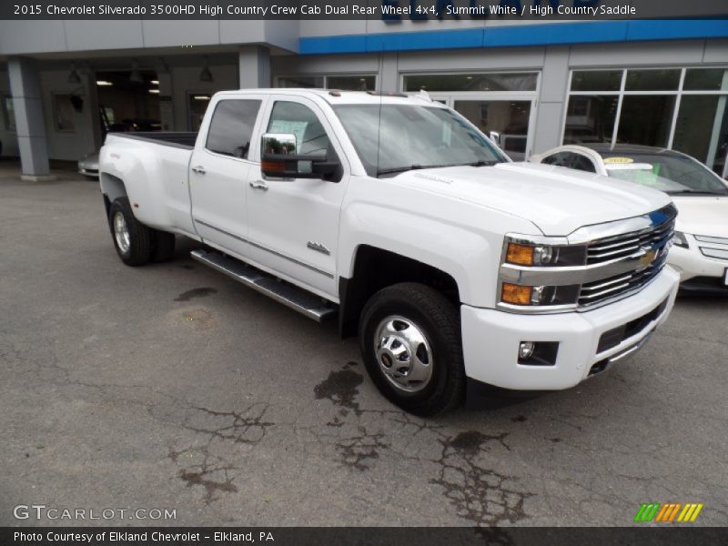 Summit White / High Country Saddle 2015 Chevrolet Silverado 3500HD High Country Crew Cab Dual Rear Wheel 4x4