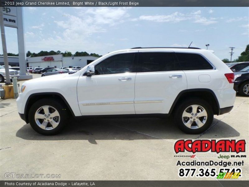 Bright White / Black/Light Frost Beige 2013 Jeep Grand Cherokee Limited