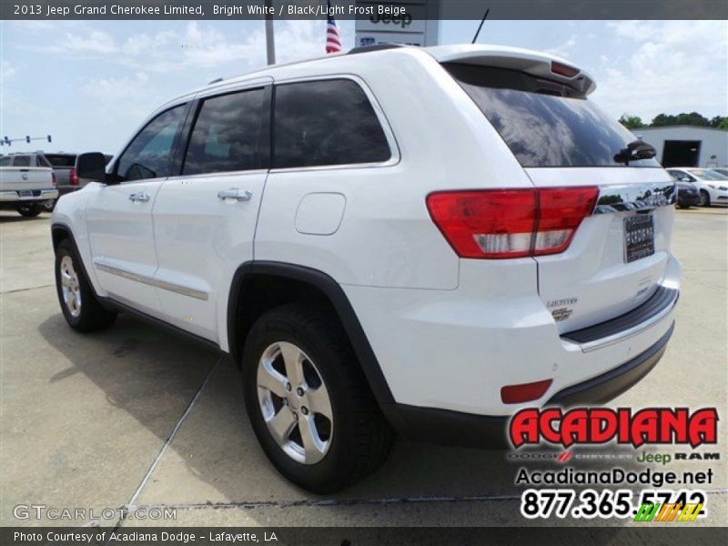 Bright White / Black/Light Frost Beige 2013 Jeep Grand Cherokee Limited