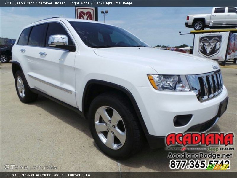 Bright White / Black/Light Frost Beige 2013 Jeep Grand Cherokee Limited