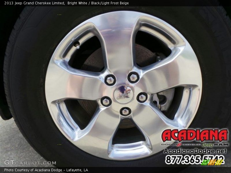 Bright White / Black/Light Frost Beige 2013 Jeep Grand Cherokee Limited