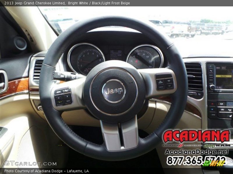 Bright White / Black/Light Frost Beige 2013 Jeep Grand Cherokee Limited