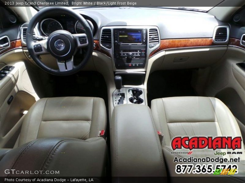 Bright White / Black/Light Frost Beige 2013 Jeep Grand Cherokee Limited