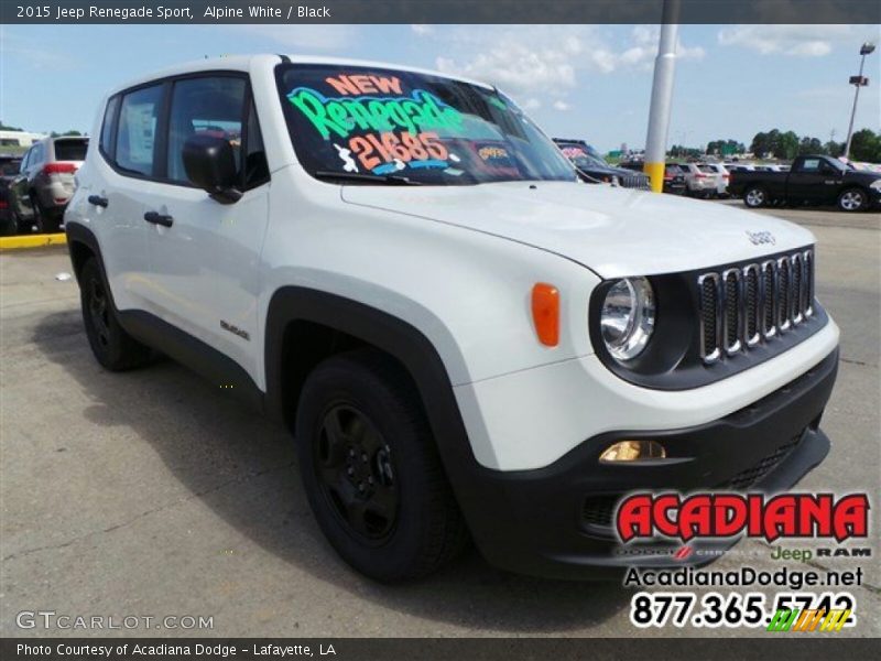 Alpine White / Black 2015 Jeep Renegade Sport