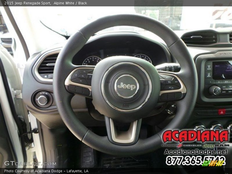 Alpine White / Black 2015 Jeep Renegade Sport
