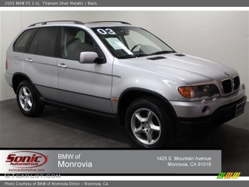 Titanium Silver Metallic / Black 2003 BMW X5 3.0i