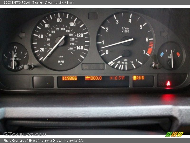 Titanium Silver Metallic / Black 2003 BMW X5 3.0i