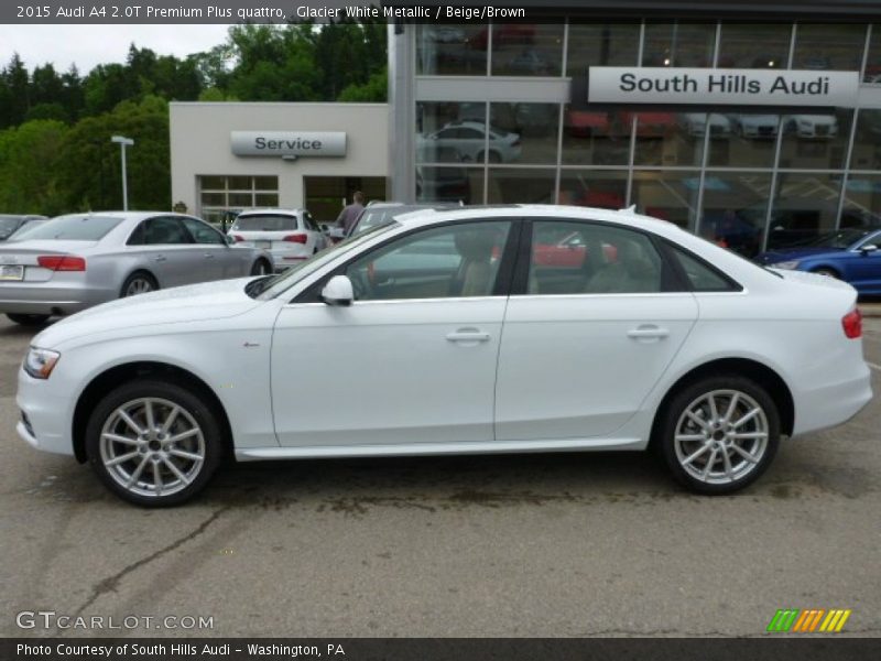 Glacier White Metallic / Beige/Brown 2015 Audi A4 2.0T Premium Plus quattro