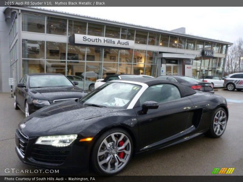 Mythos Black Metallic / Black 2015 Audi R8 Spyder V10