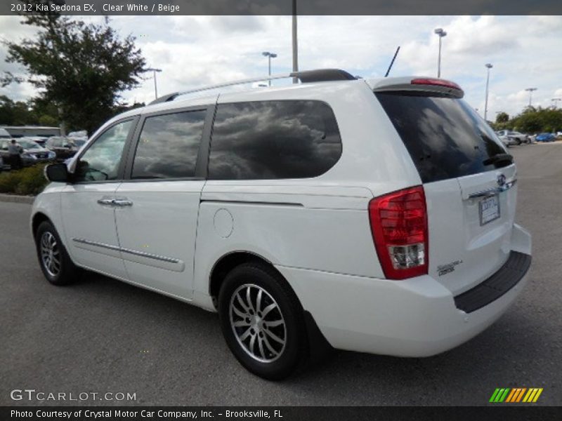Clear White / Beige 2012 Kia Sedona EX