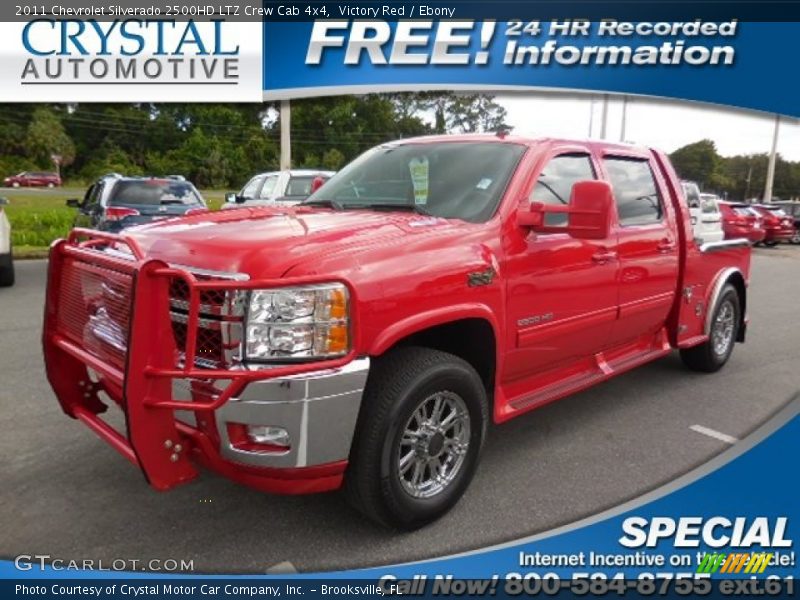 Victory Red / Ebony 2011 Chevrolet Silverado 2500HD LTZ Crew Cab 4x4