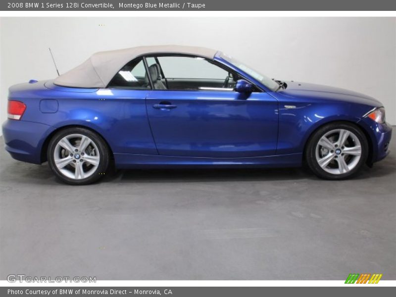 Montego Blue Metallic / Taupe 2008 BMW 1 Series 128i Convertible