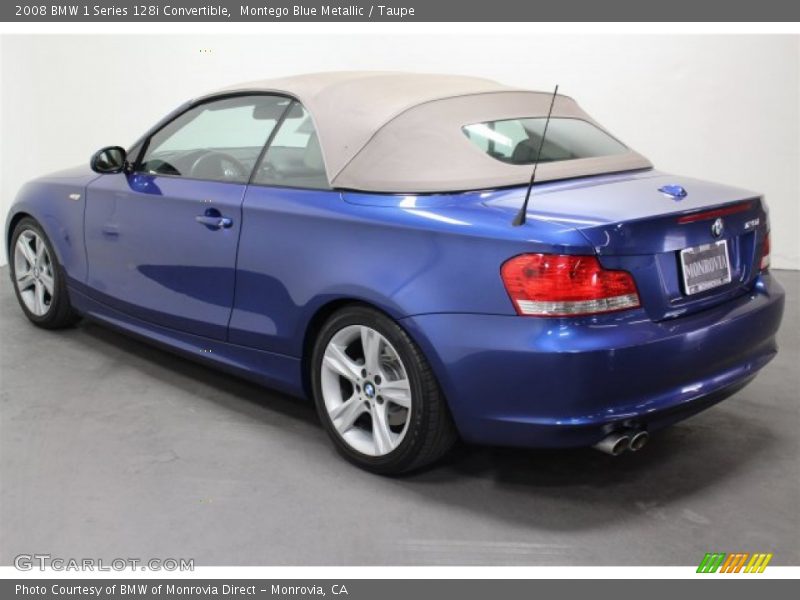 Montego Blue Metallic / Taupe 2008 BMW 1 Series 128i Convertible