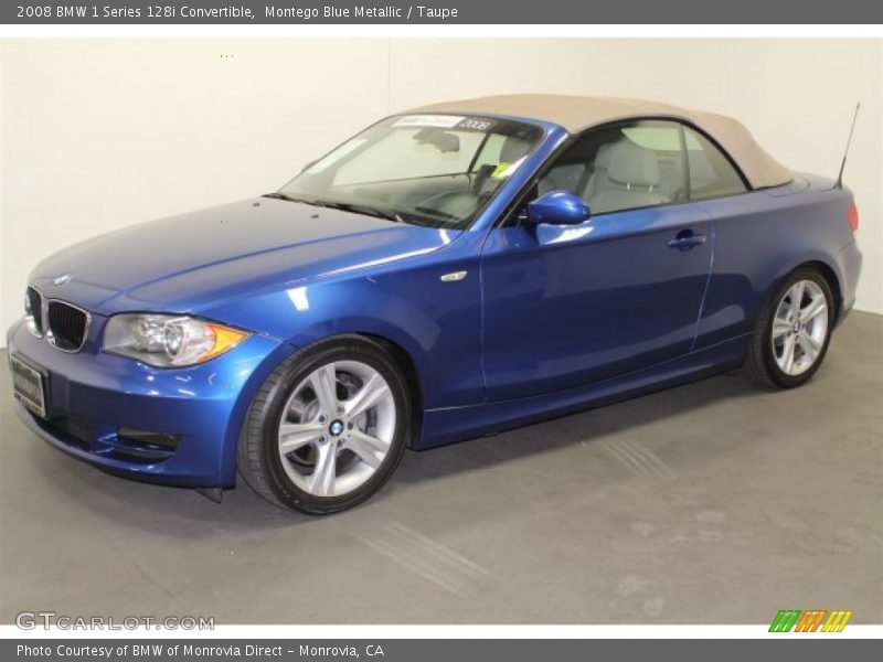 Montego Blue Metallic / Taupe 2008 BMW 1 Series 128i Convertible