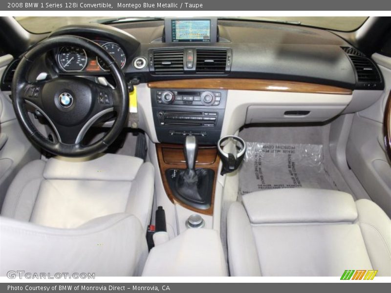 Montego Blue Metallic / Taupe 2008 BMW 1 Series 128i Convertible